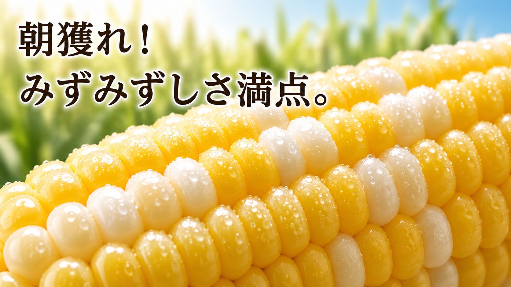 朝採れゆめのコーンの粒