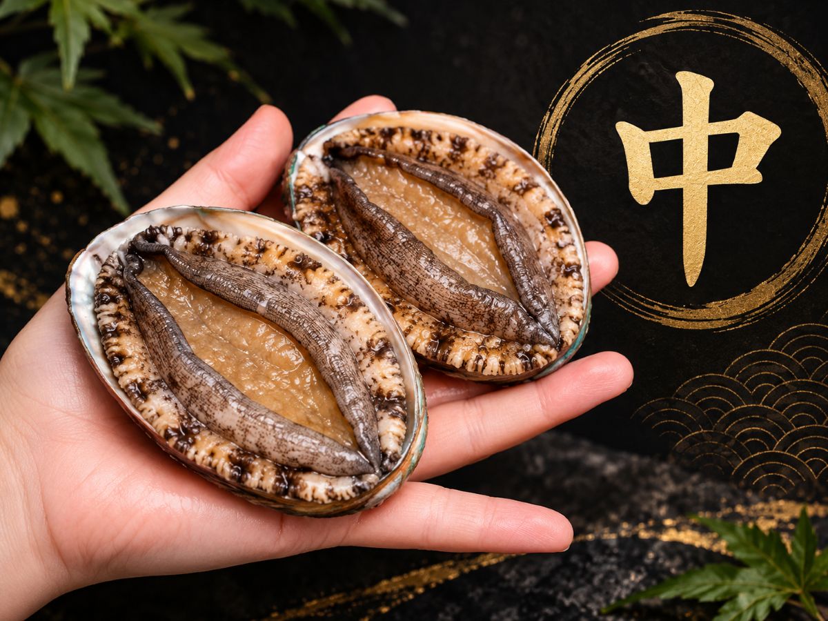 あわび 中サイズ参考